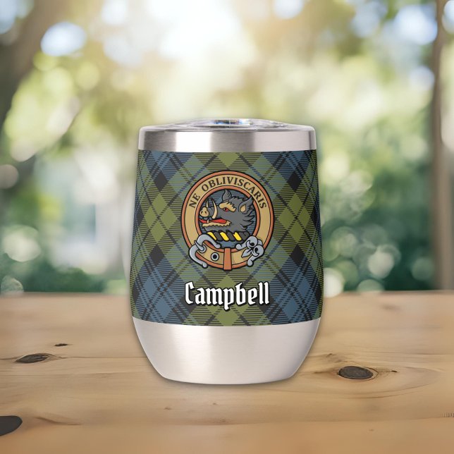 Campbell Crest over Tartan Thermal Wine Tumbler (Creator Uploaded)
