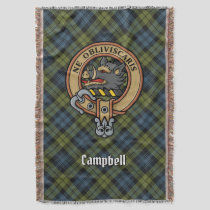 Campbell Crest over Tartan Throw Blanket