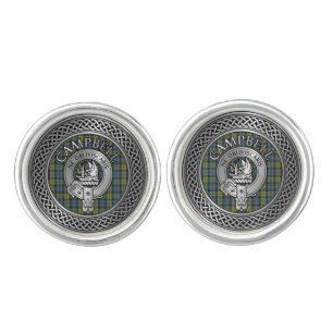 Campbell Crest & Tartan Knot Cufflinks