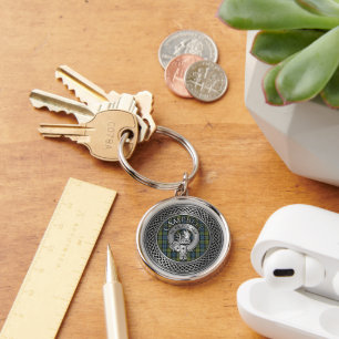 Campbell Crest & Tartan Knot Keychain