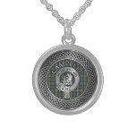 Campbell Crest &amp; Tartan Knot Sterling Silver Necklace