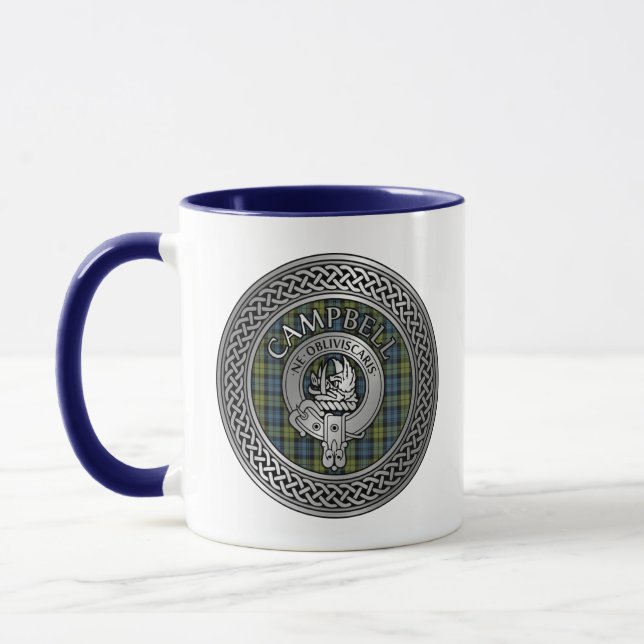 Campbell Crest & Tartan Mug (Left)