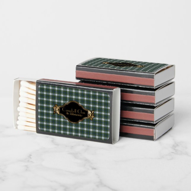 Campbell Dress Ancient Original Scottish Tartan Matchboxes (Stacked)