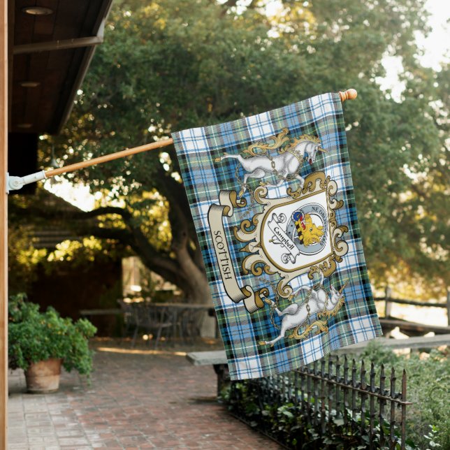 Campbell Dress Ancient Tartan Flag Clan Badge Lion (In SItu)