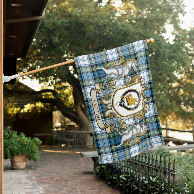 Campbell Dress Ancient Tartan Flag Clan Badge With (In SItu)