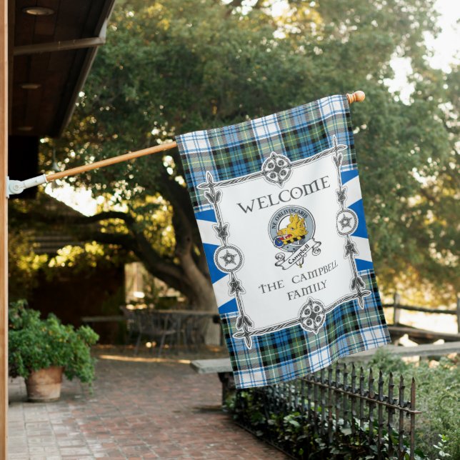 Campbell Dress Ancient Tartan Garden Flag - Clan B (In SItu)
