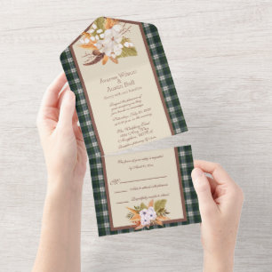 Campbell Dress Modern Scottish Tartan All In One Invitation
