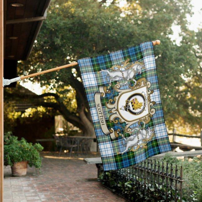 Campbell Dress Tartan Flag Clan Badge Lion Scottis (In SItu)