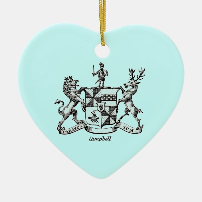CAMPBELL FAMILY CREST CERAMIC ORNAMENT (Front)