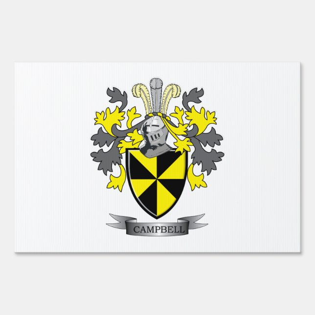 Campbell Family Crest Coat of Arms Yard Sign (Front)