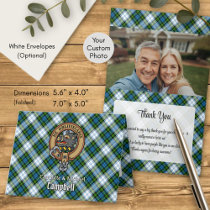 Campbell Family Crest over Dress Tartan Invitation