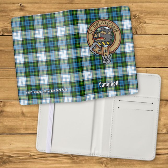 Campbell Family Crest over Dress Tartan Passport Holder (Creator Uploaded)