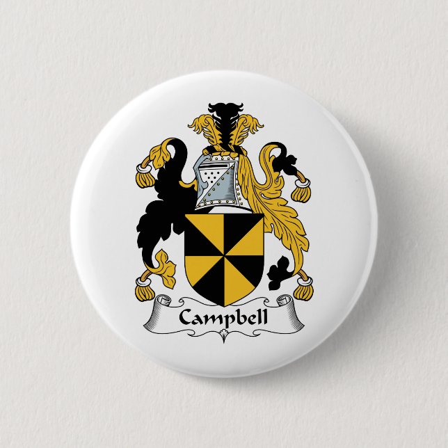 Campbell Family Crest Pinback Button (Front)