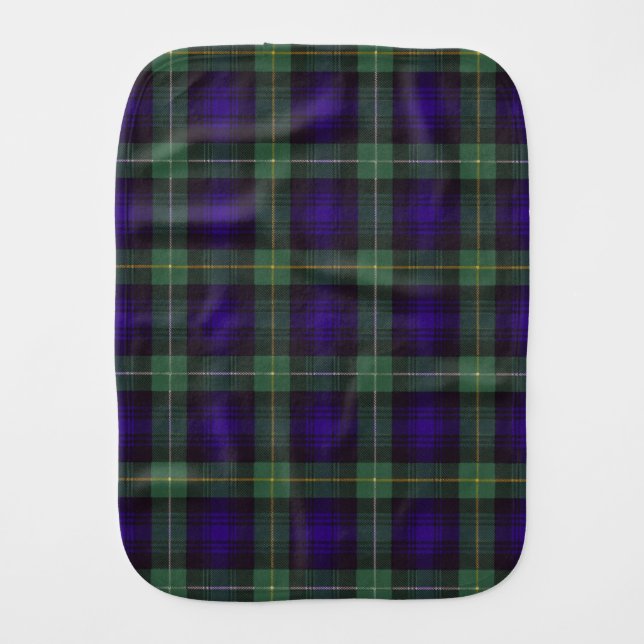Campbell of Argyll clan Plaid Scottish tartan Baby Burp Cloth (Front)