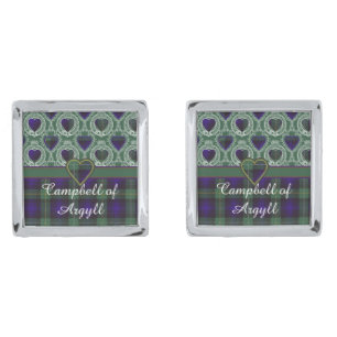 Campbell of Argyll clan Plaid Scottish tartan Silver Cufflinks