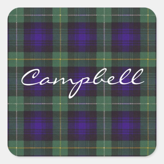 Campbell of Argyll Scottish clan tartan - Plaid Square Sticker | Zazzle.com