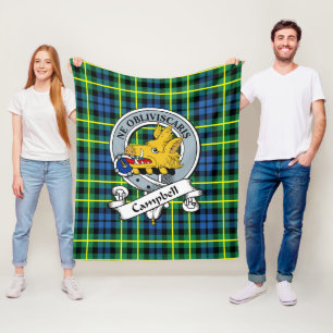 Campbell Of Breadalbane Ancient Clan Badge Tartan Fleece Blanket