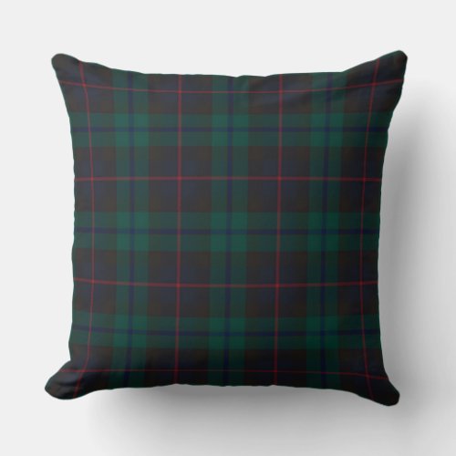 Campbell of Cawdor Modern Tartan Plaid Pattern Throw Pillow
