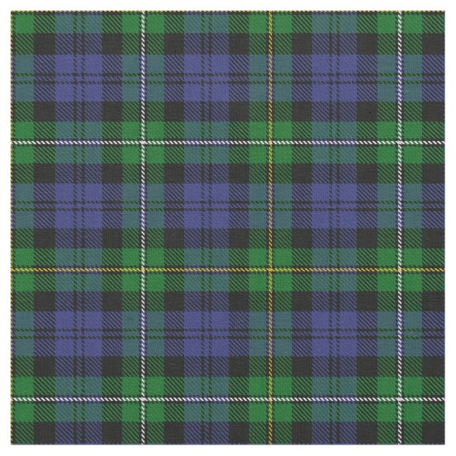 Campbell of Loudoun Clan Tartan Fabric (Close Up)