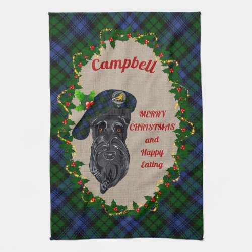 Campbell Scottie Dog Christmas Kitchen Towel