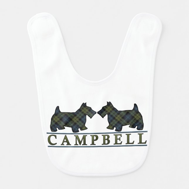 Campbell Scottie Dogs Scottish Tartan Bib (Front)