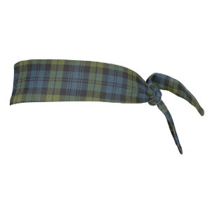 Campbell Scottish Accents Blue Green Tartan Tie Headband