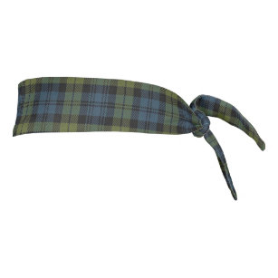 Campbell Scottish Accents Blue Green Tartan Tie Headband