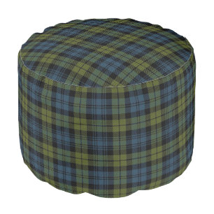 Campbell Scottish Style Blue Green Tartan Pouf