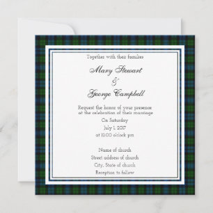 Campbell Scottish Wedding Square Invitation