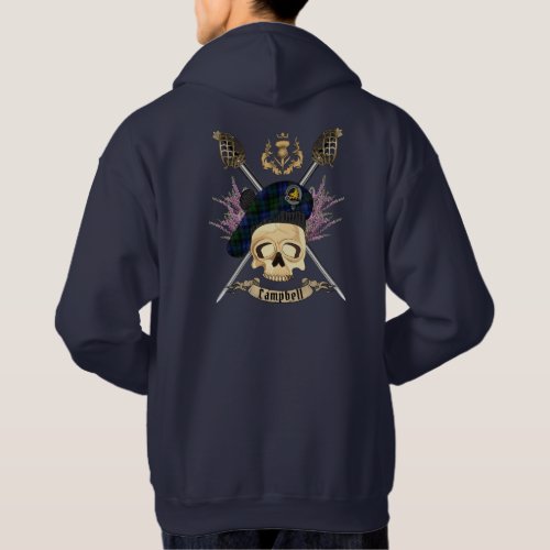 Campbell Skull  Crossed Swords Hoodie