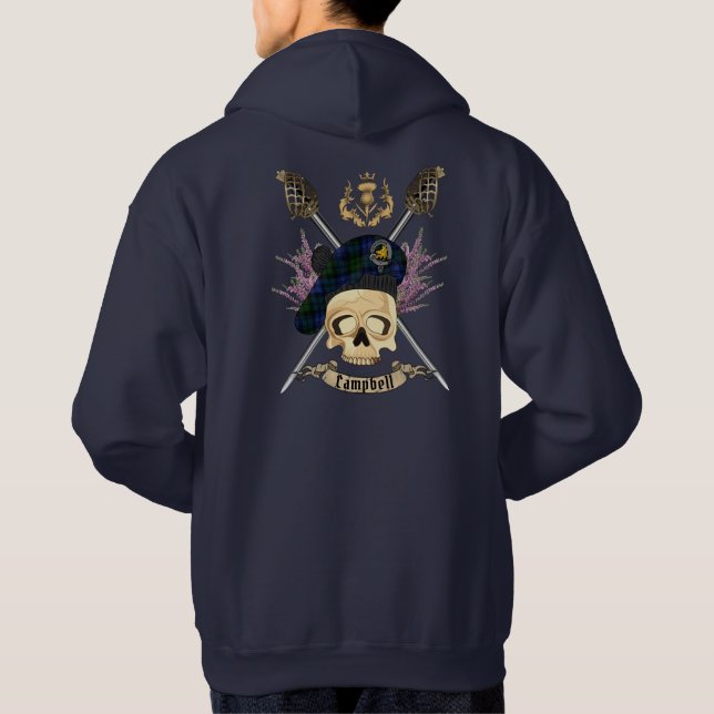 Campbell Skull & Crossed Swords Hoodie (Back)