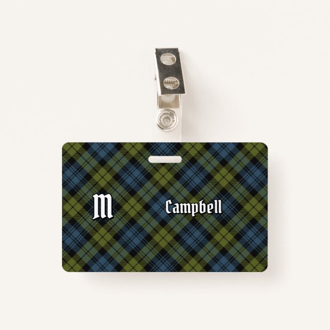 Campbell Tartan Badge (Front with Clip)
