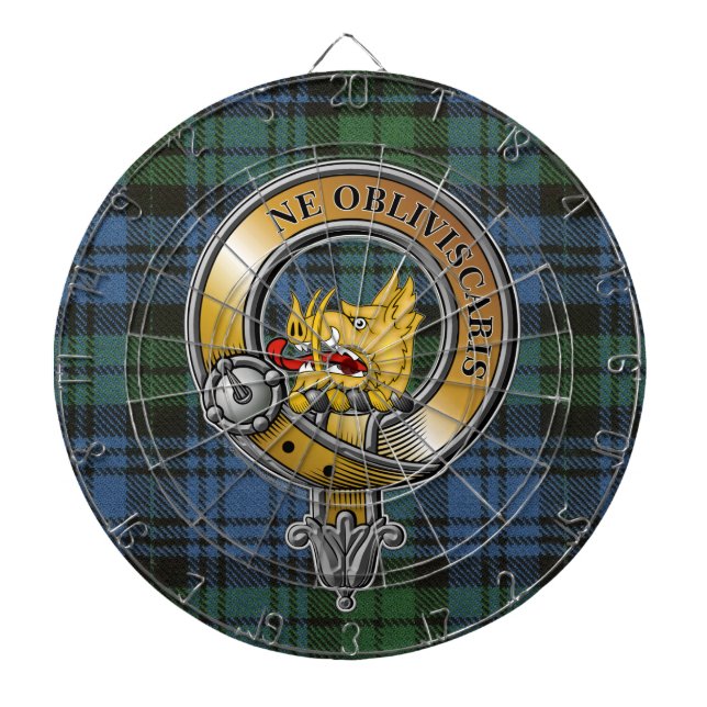 Campbell Tartan & Badge Dart Board (Front)