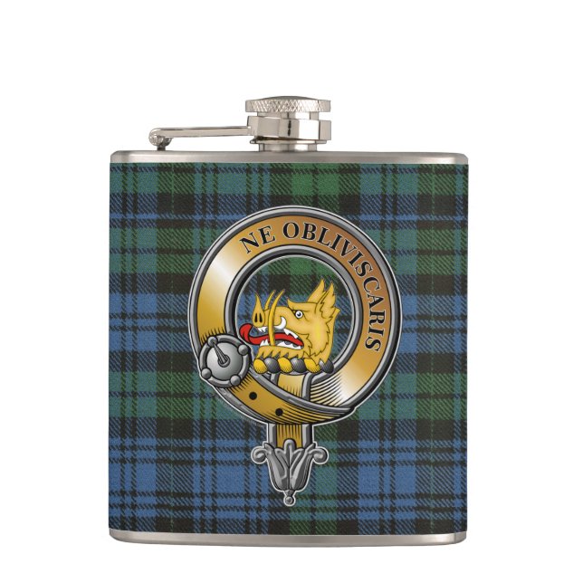 Campbell Tartan & Badge Flask (Front)