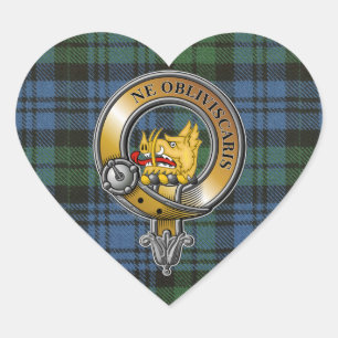 Campbell Tartan & Badge Heart Sticker