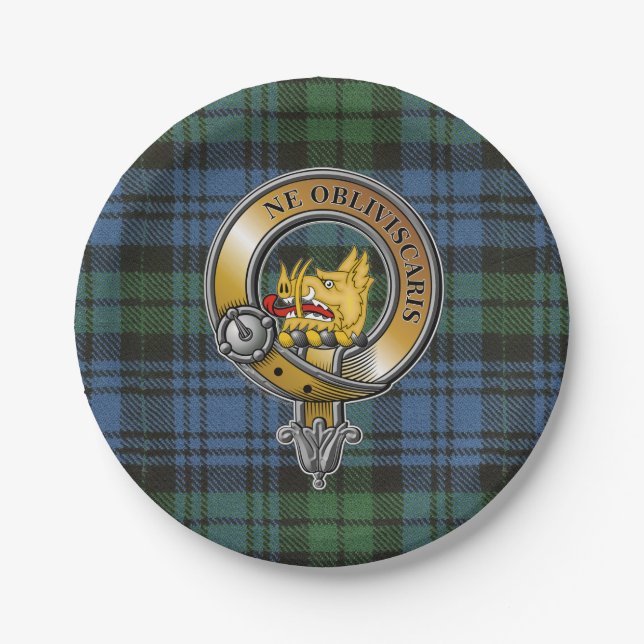 Campbell Tartan & Badge Paper Plates (Front)