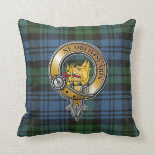 Campbell Tartan & Badge Throw Pillow