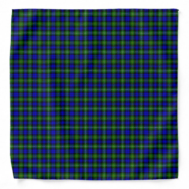 Campbell tartan blue green plaid bandana (Front)