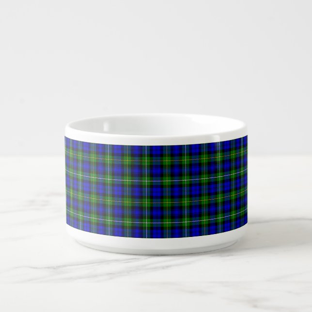 Campbell tartan blue green plaid bowl (Center)
