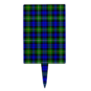 Campbell tartan blue green plaid cake topper