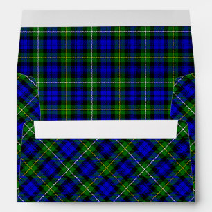 Campbell tartan blue green plaid envelope
