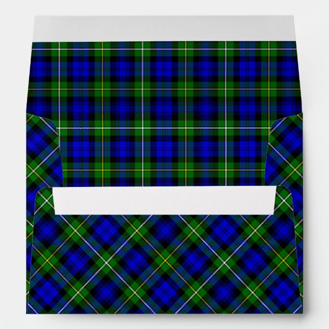 Campbell tartan blue green plaid envelope (Back (Bottom))