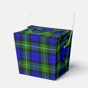 Campbell tartan blue green plaid favor boxes