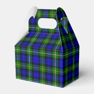 Campbell tartan blue green plaid favor boxes