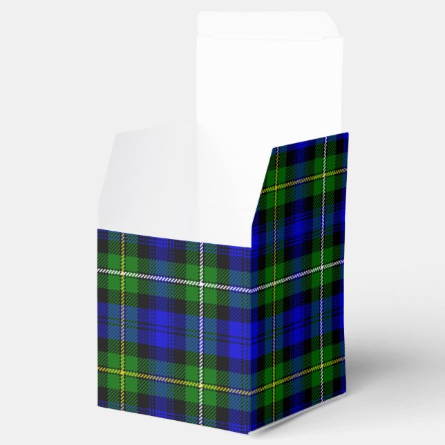 Campbell tartan blue green plaid favor boxes (Opened)