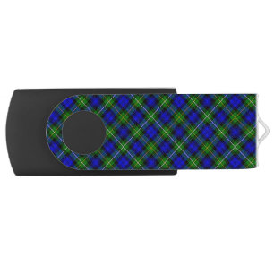 Campbell tartan blue green plaid flash drive