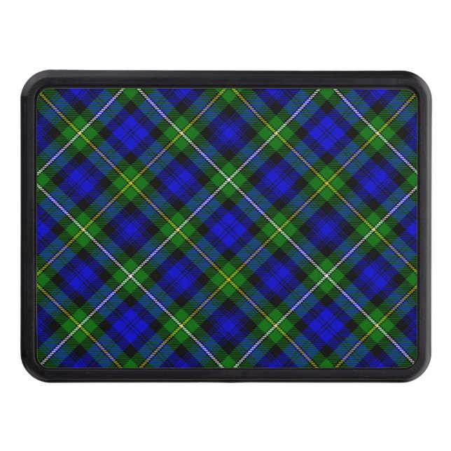 Campbell tartan blue green plaid hitch cover (Front)
