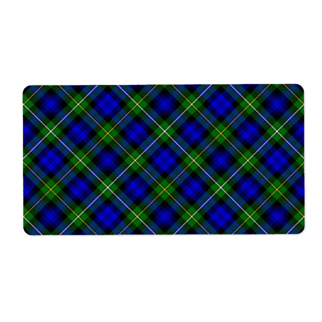 Campbell tartan blue green plaid label (Front)