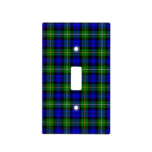 Campbell tartan blue green plaid light switch cover