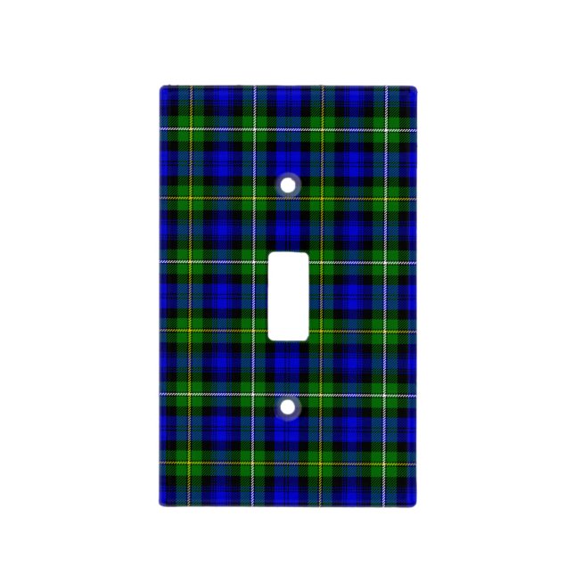 Campbell tartan blue green plaid light switch cover (Front)